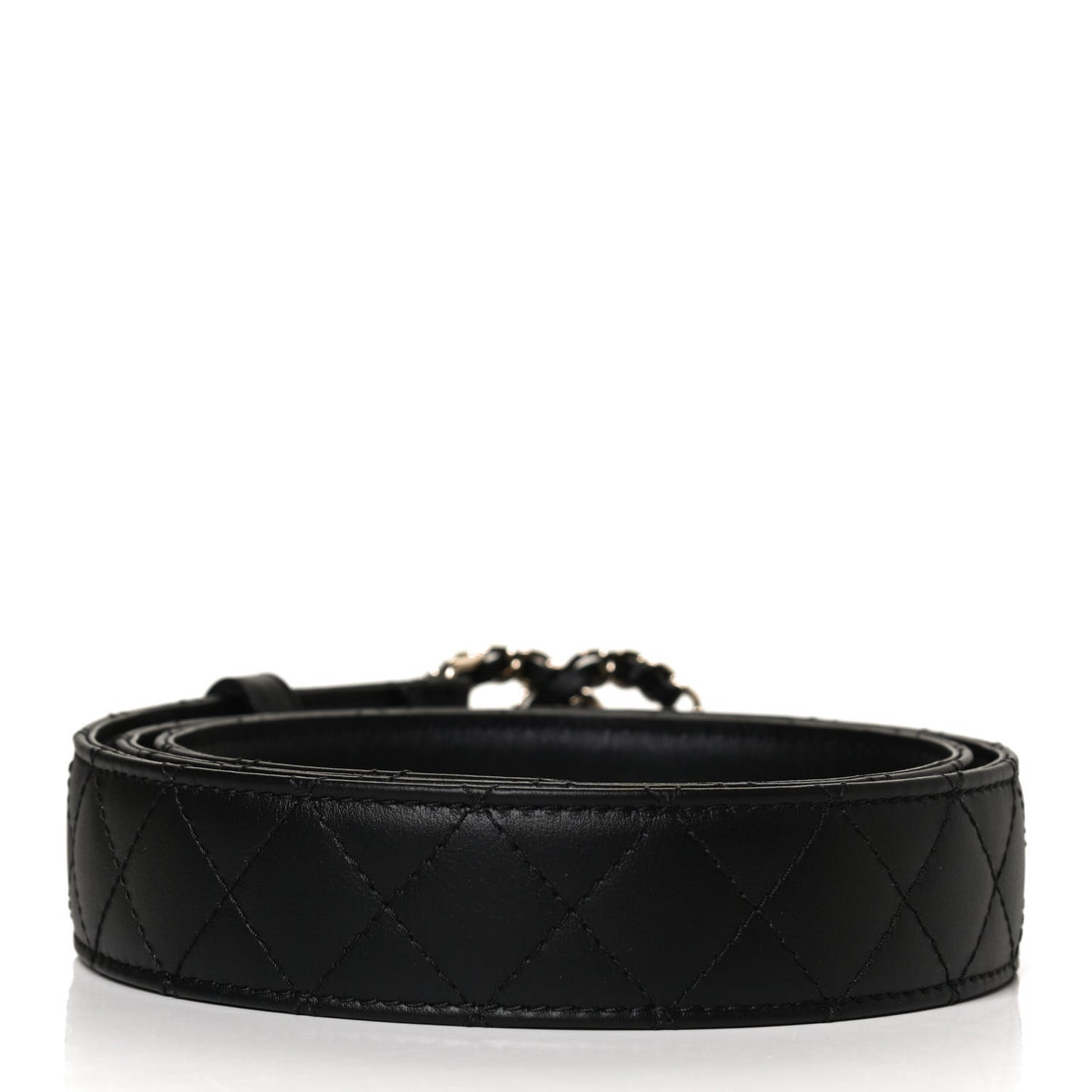 Calfskin Quilted CC Chain Belt 95 38 Black