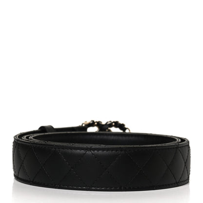Chanel Calfskin Quilted CC Chain Belt 95 38 Black 2 of 9