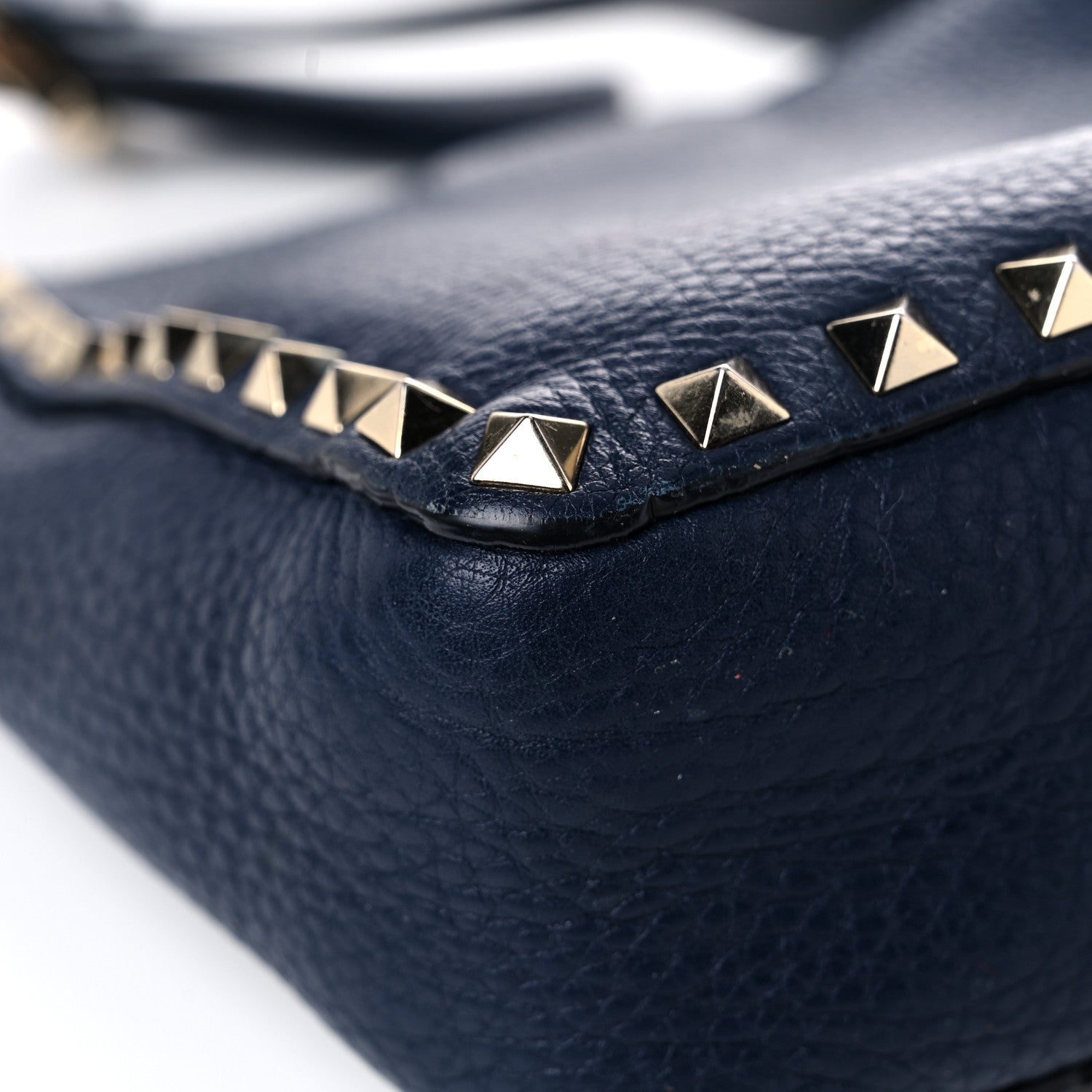 Valentino Garavani Pebbled Calfskin Mini Rockstud Flip-Lock Messenger Bag Marine 9 of 23