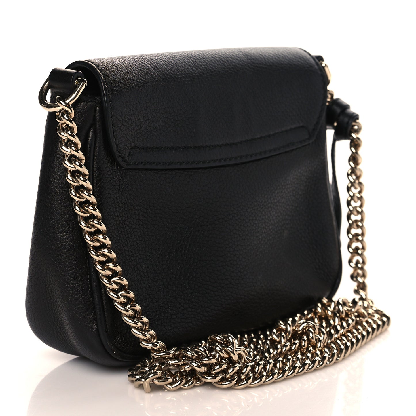 Pebbled Calfskin Small Soho Flap Crossbody Black