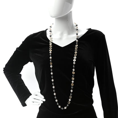 Chanel Pearl Papyrus Long Necklace Gold Pearly White Gold 2 of 5