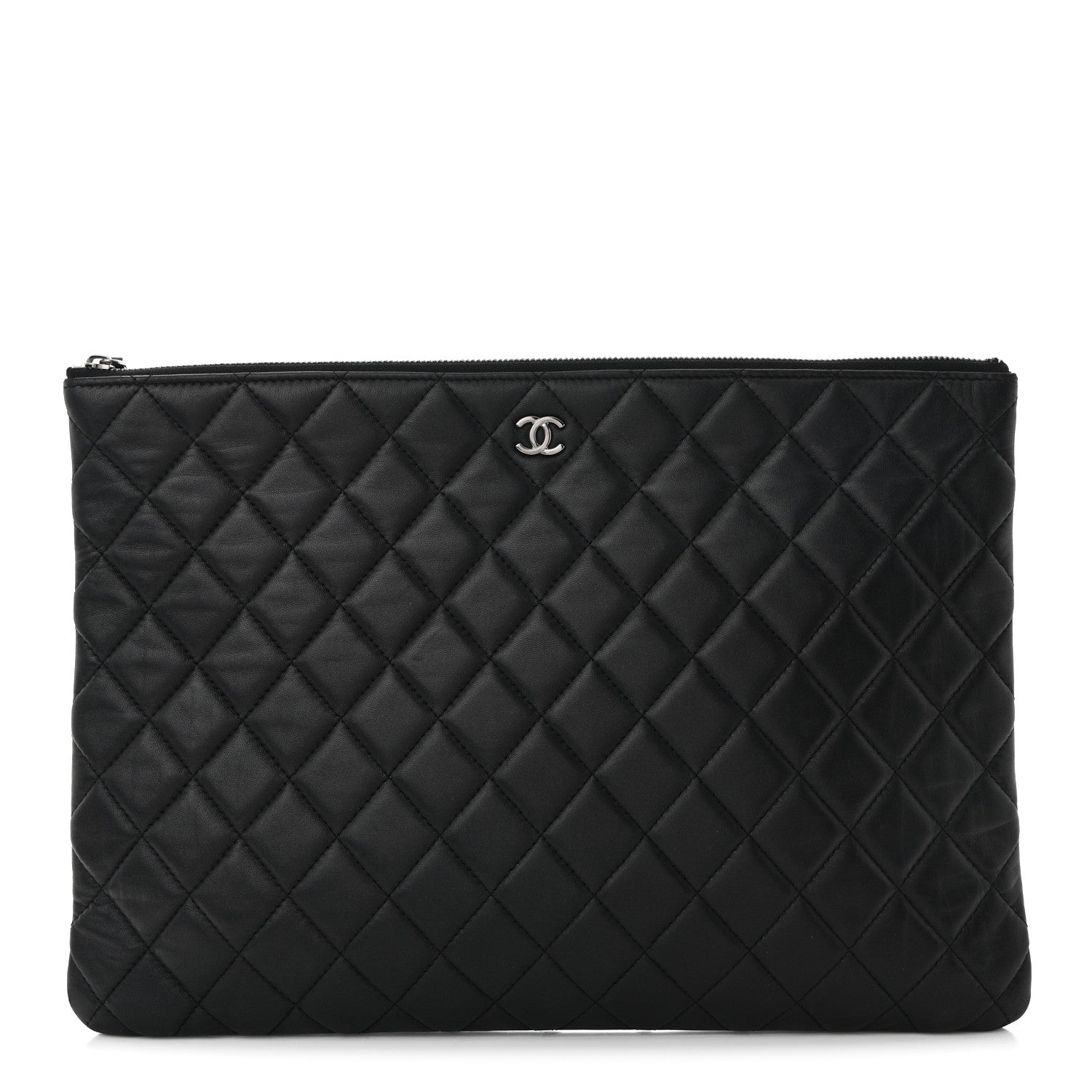 Chanel Lambskin Quilted Large Cosmetic Case Black 1 of 8