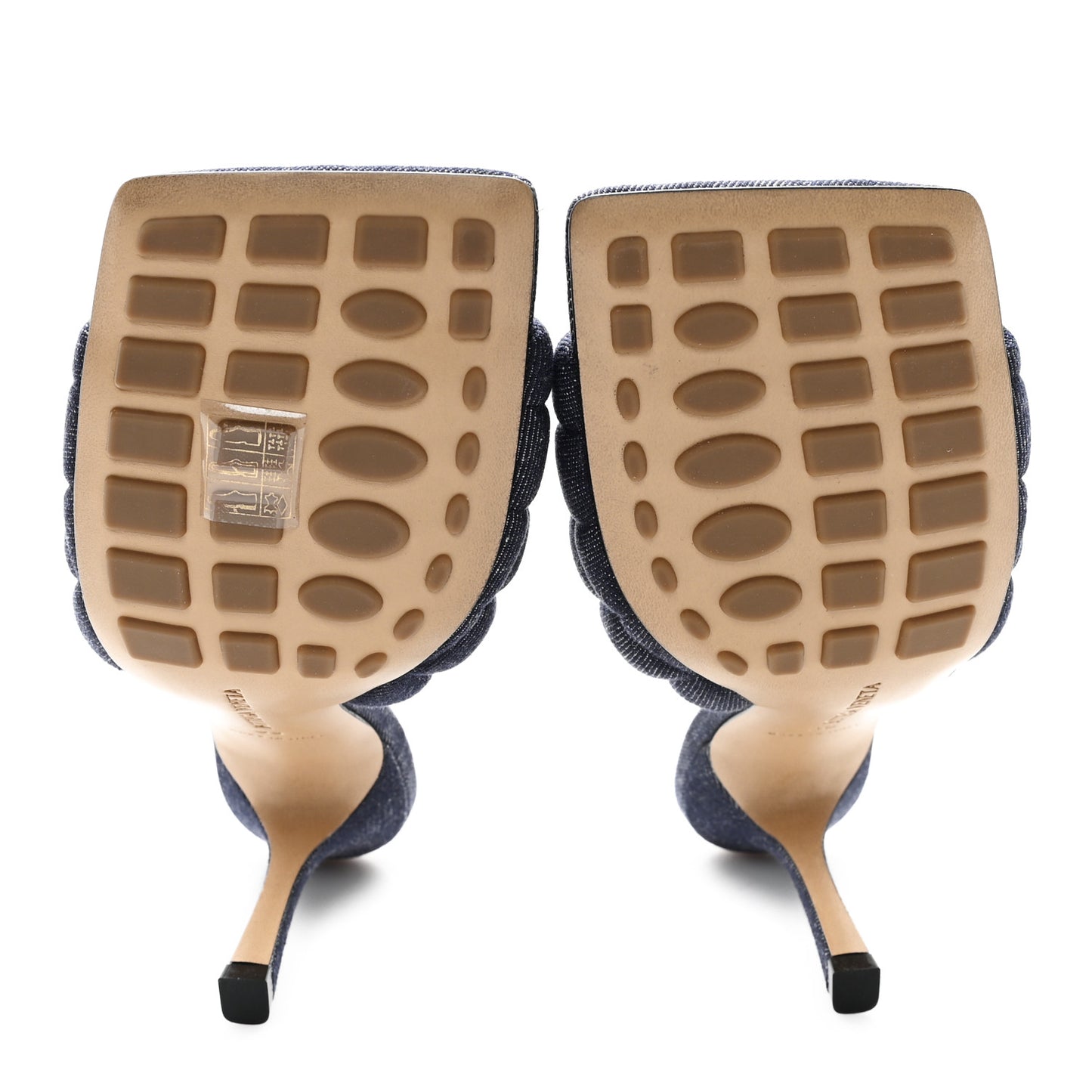 Denim Matelasse Padded Mule Sandals 39 Indigo