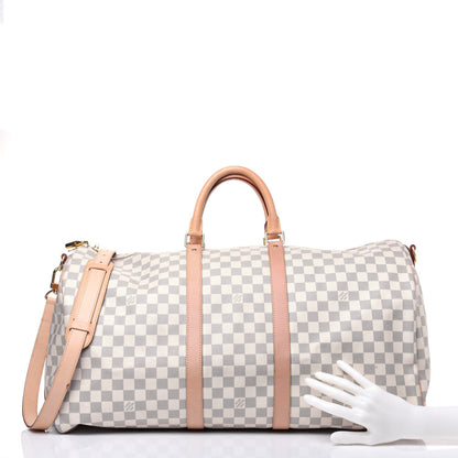 Louis Vuitton Damier Azur Keepall Bandouliere 55 2 of 30