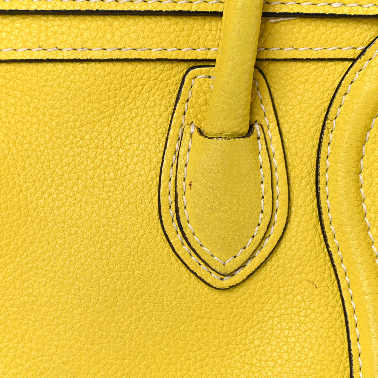 Celine Drummed Calfskin Nano Luggage Citron 15 of 18