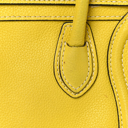 Celine Drummed Calfskin Nano Luggage Citron 15 of 18