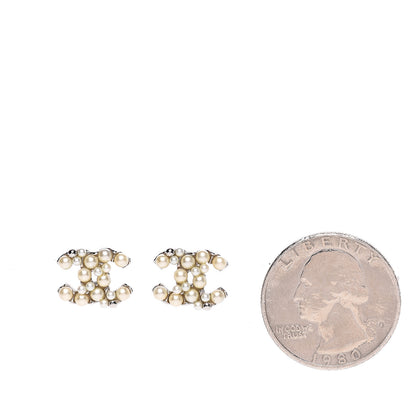 Chanel Pearl CC Earrings Silver 2 of 4