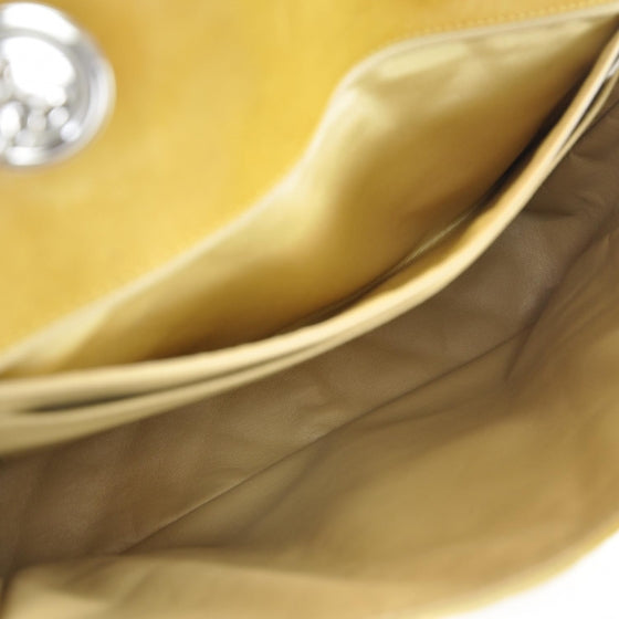 Glazed Lambskin Jumbo Flap Mango