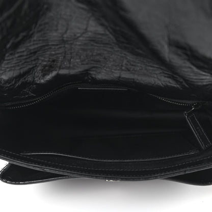Saint Laurent Crinkled Calfskin Matelasse Monogram Medium Niki Chain Satchel Black 5 of 9