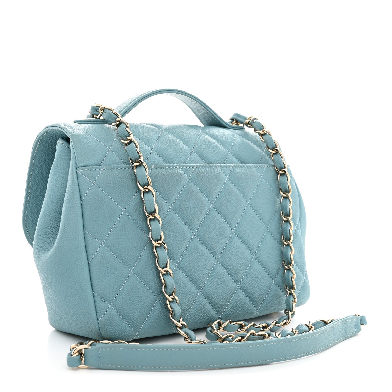 Chanel Caviar Quilted Medium Business Affinity Flap Light Blue 3 of 10