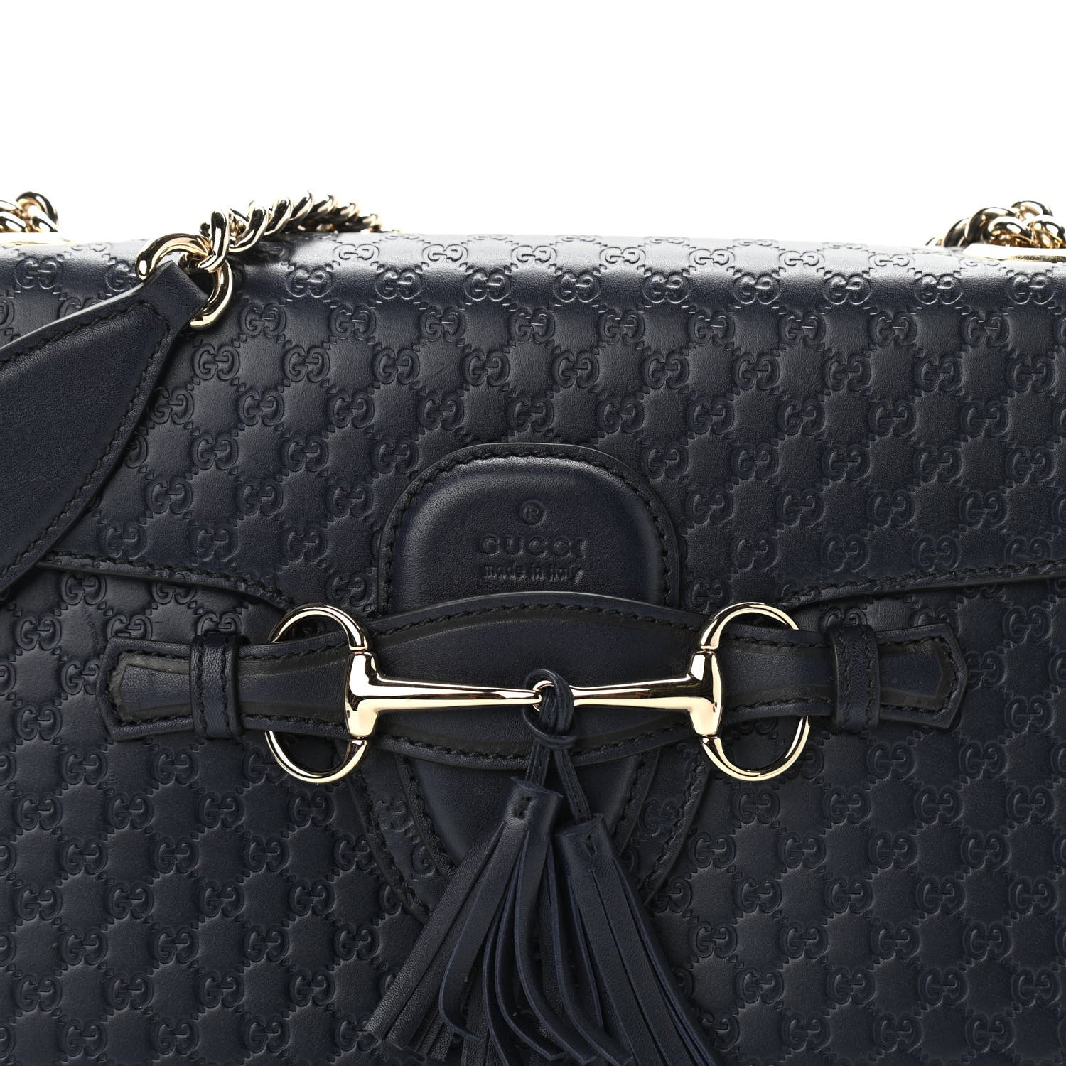 Gucci Soft Microguccissima Medium Emily Chain Shoulder Bag Blue 8 of 14