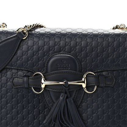 Gucci Soft Microguccissima Medium Emily Chain Shoulder Bag Blue 8 of 14