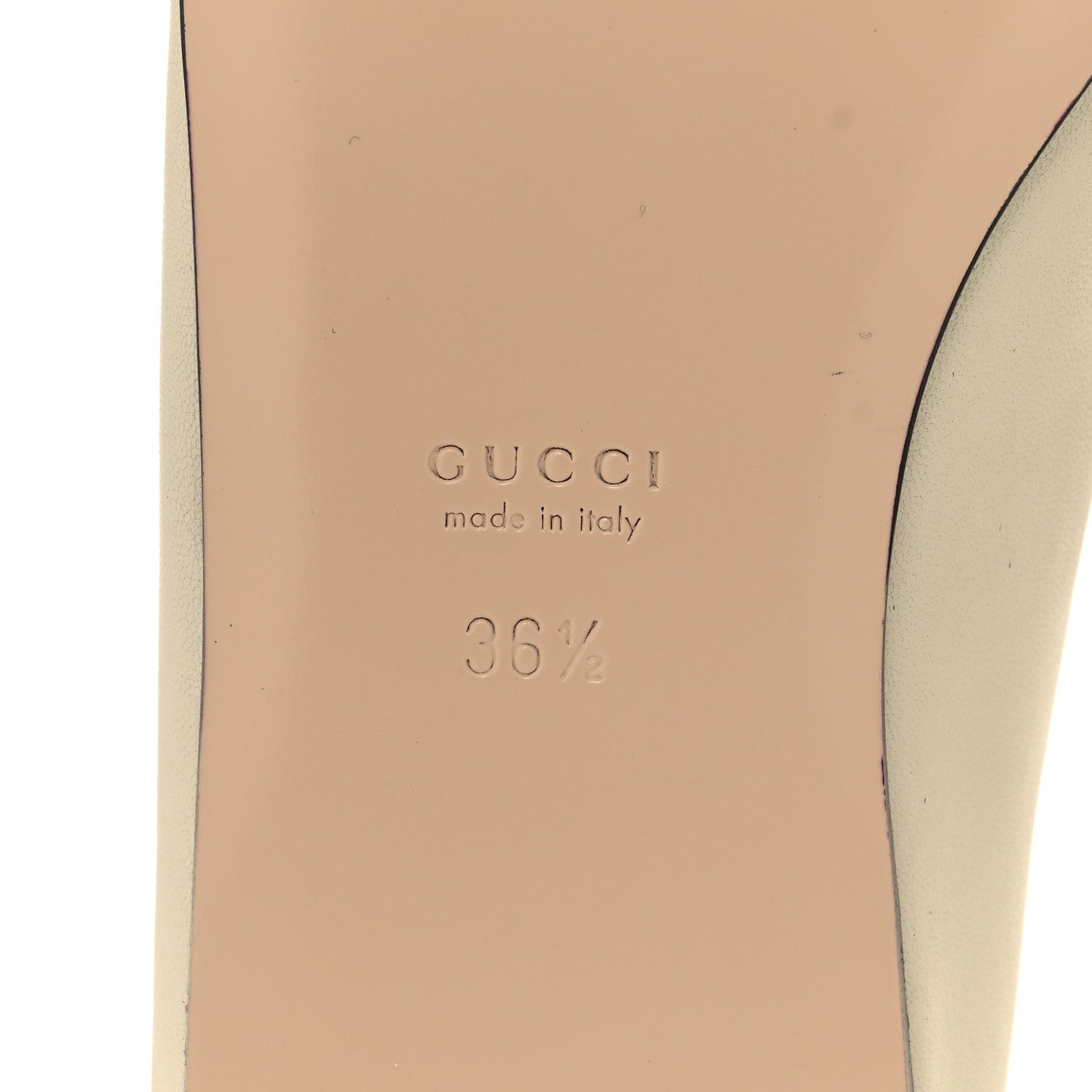 Gucci Nappa Lumiere Deva Horsebit Chain Embellished Flats 36.5 Dusty White 7 of 9