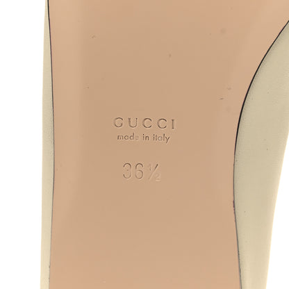 Gucci Nappa Lumiere Deva Horsebit Chain Embellished Flats 36.5 Dusty White 7 of 9