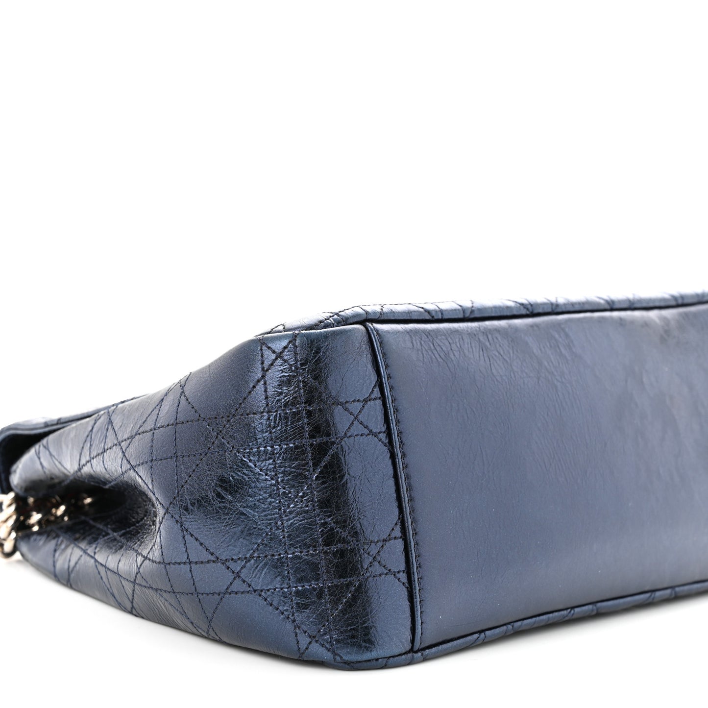 Metallic Calfskin Large Miss Dior Flap Marine