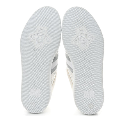 Gucci Calfskin GG Supreme Crystals Web Screener Sneakers 38 White Silver 6 of 9
