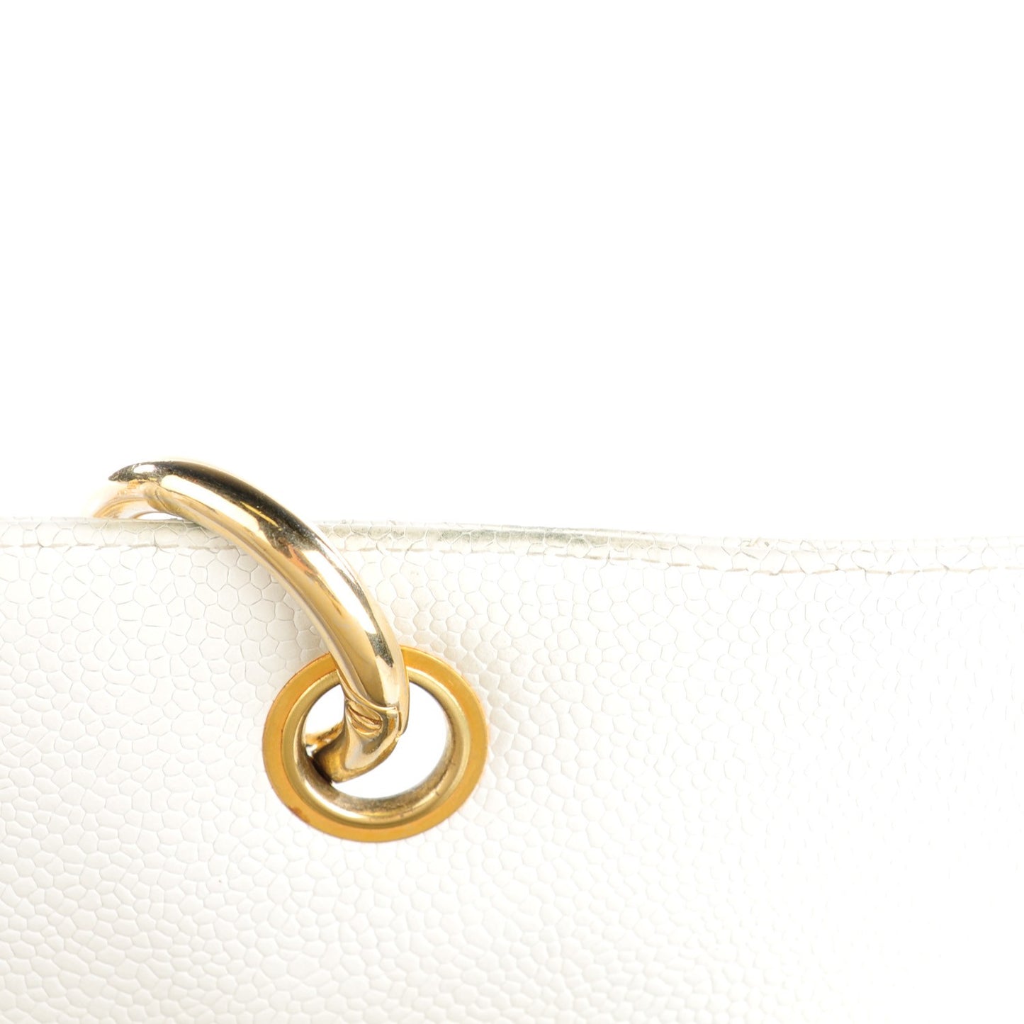 Caviar Quilted CC Tote White