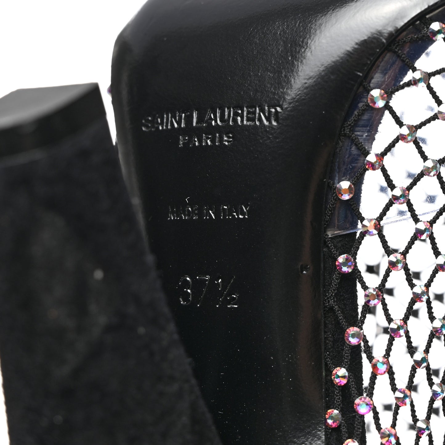 Mesh Crystal Koller 100 Knee High Boots 37.5 Black
