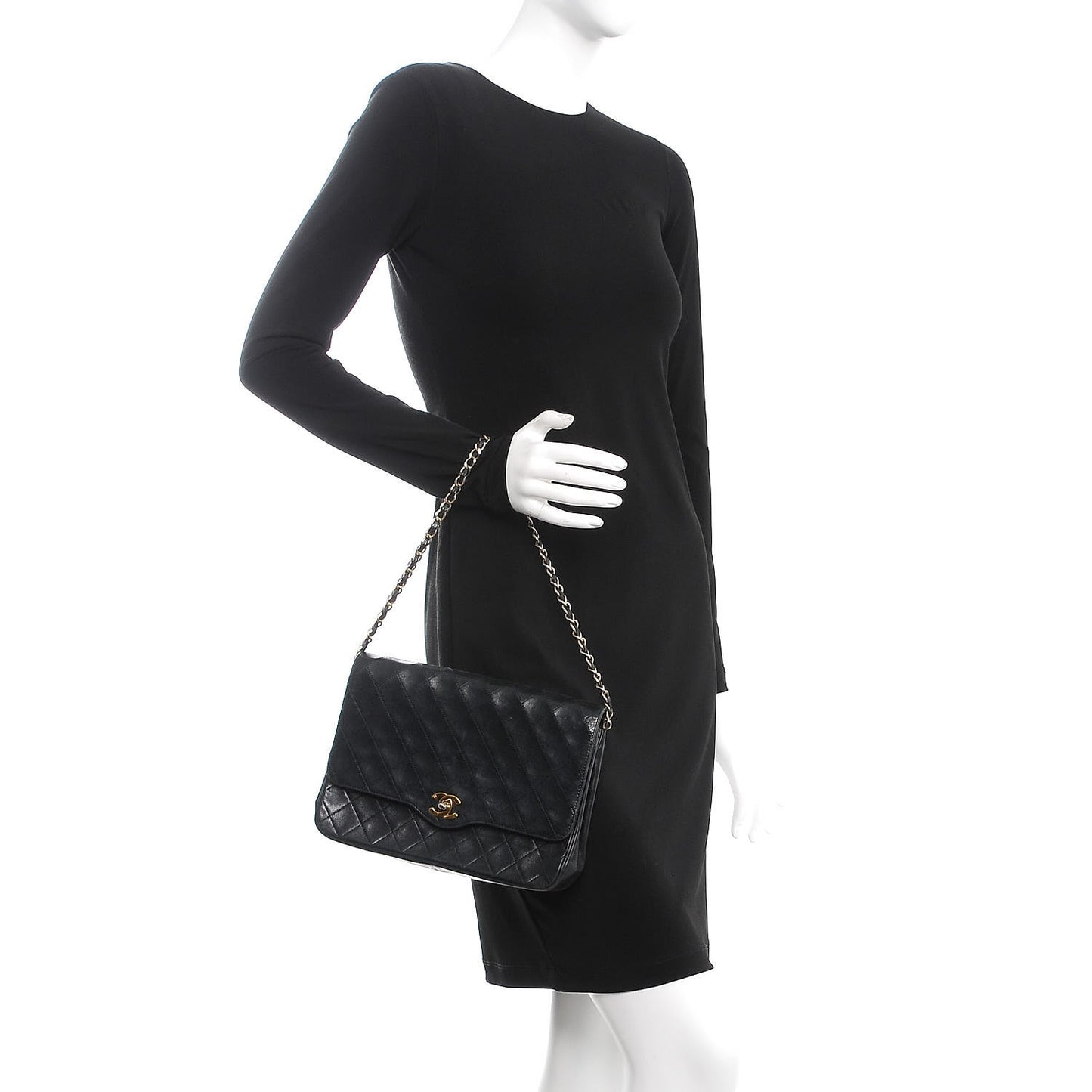 Lambskin Quilted Small Single Flap Black
