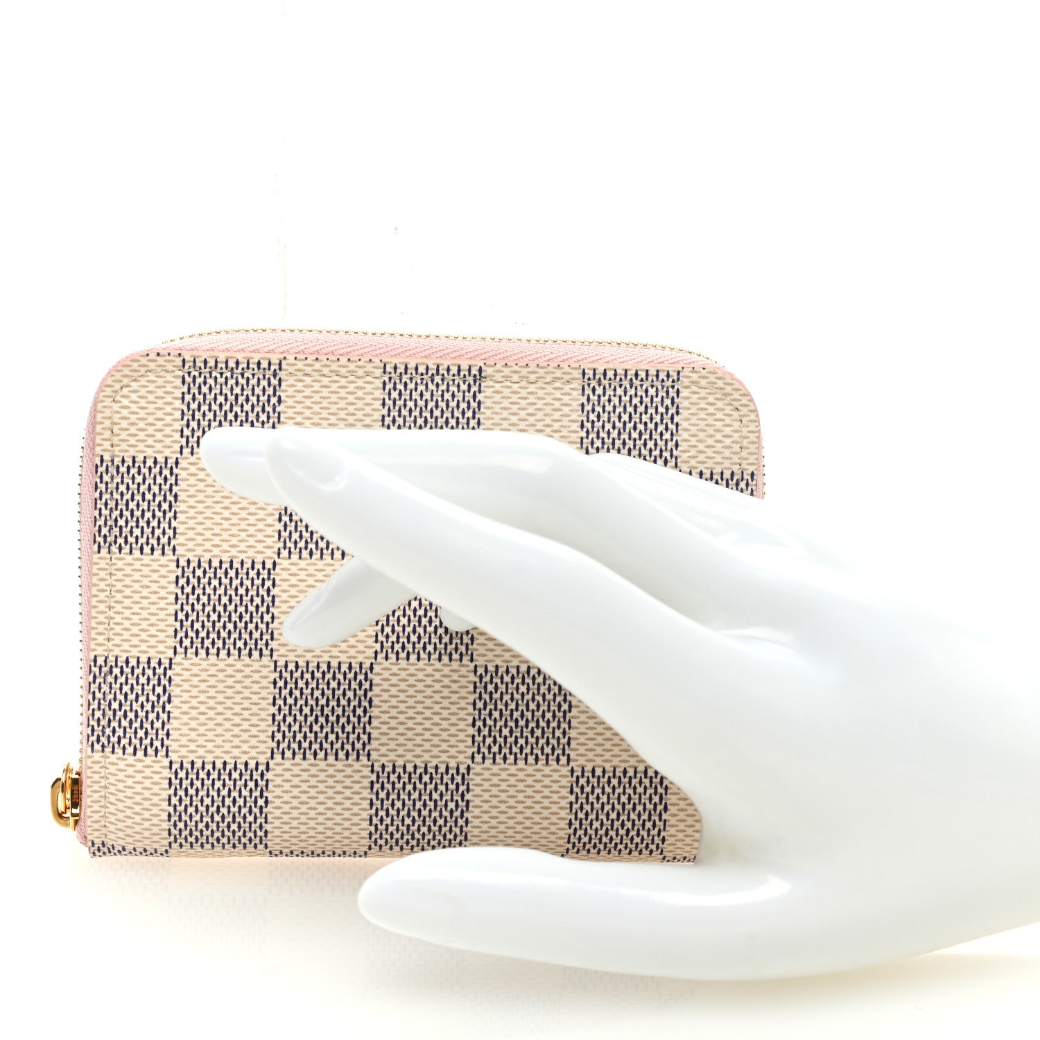 Louis Vuitton Damier Azur Zippy Coin Purse Rose Ballerine 2 of 6