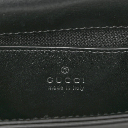Gucci Calfskin Matelasse Monochrome Mini GG Marmont Top Handle Shoulder Bag Black 6 of 9