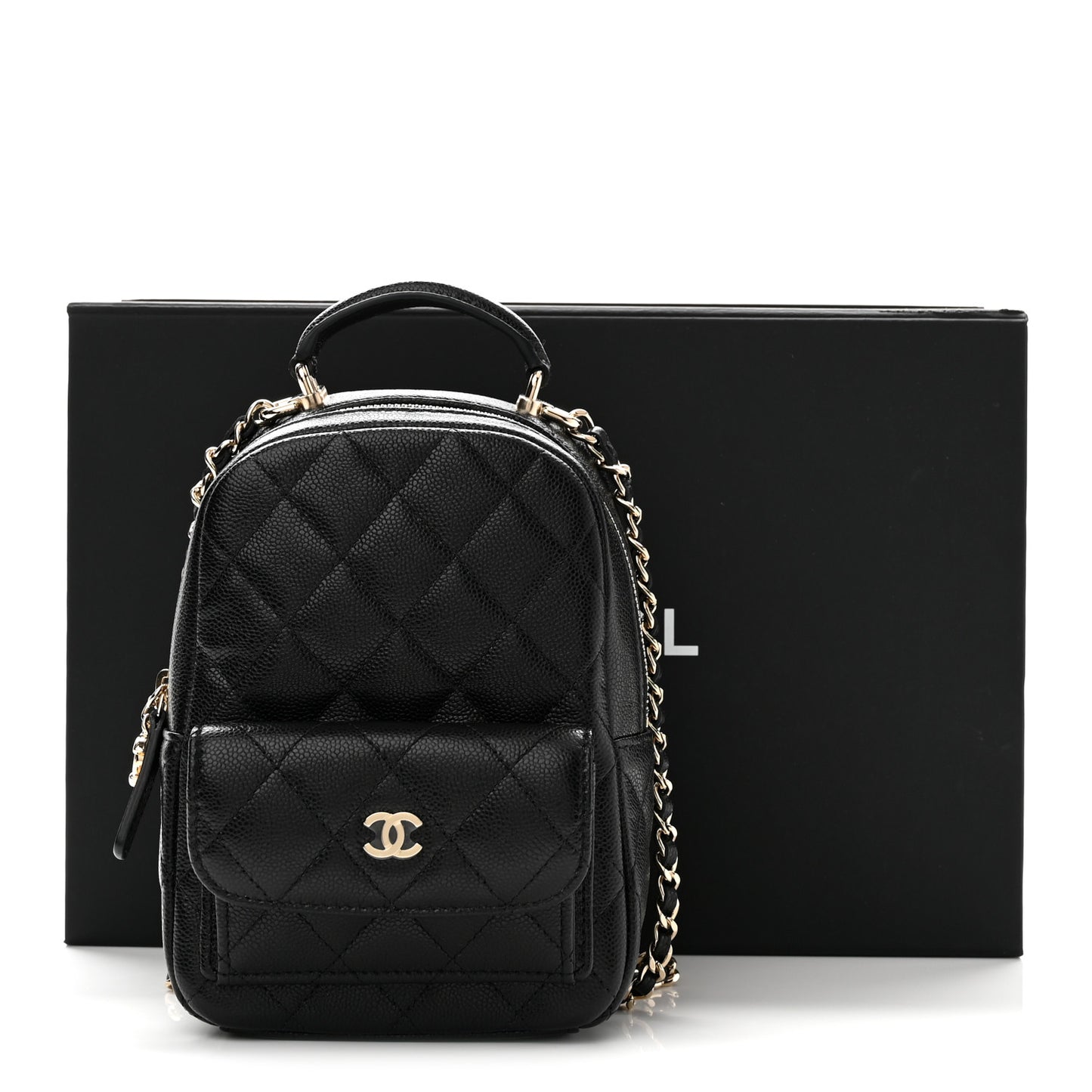 Caviar Quilted CC Mini Classic Backpack Black