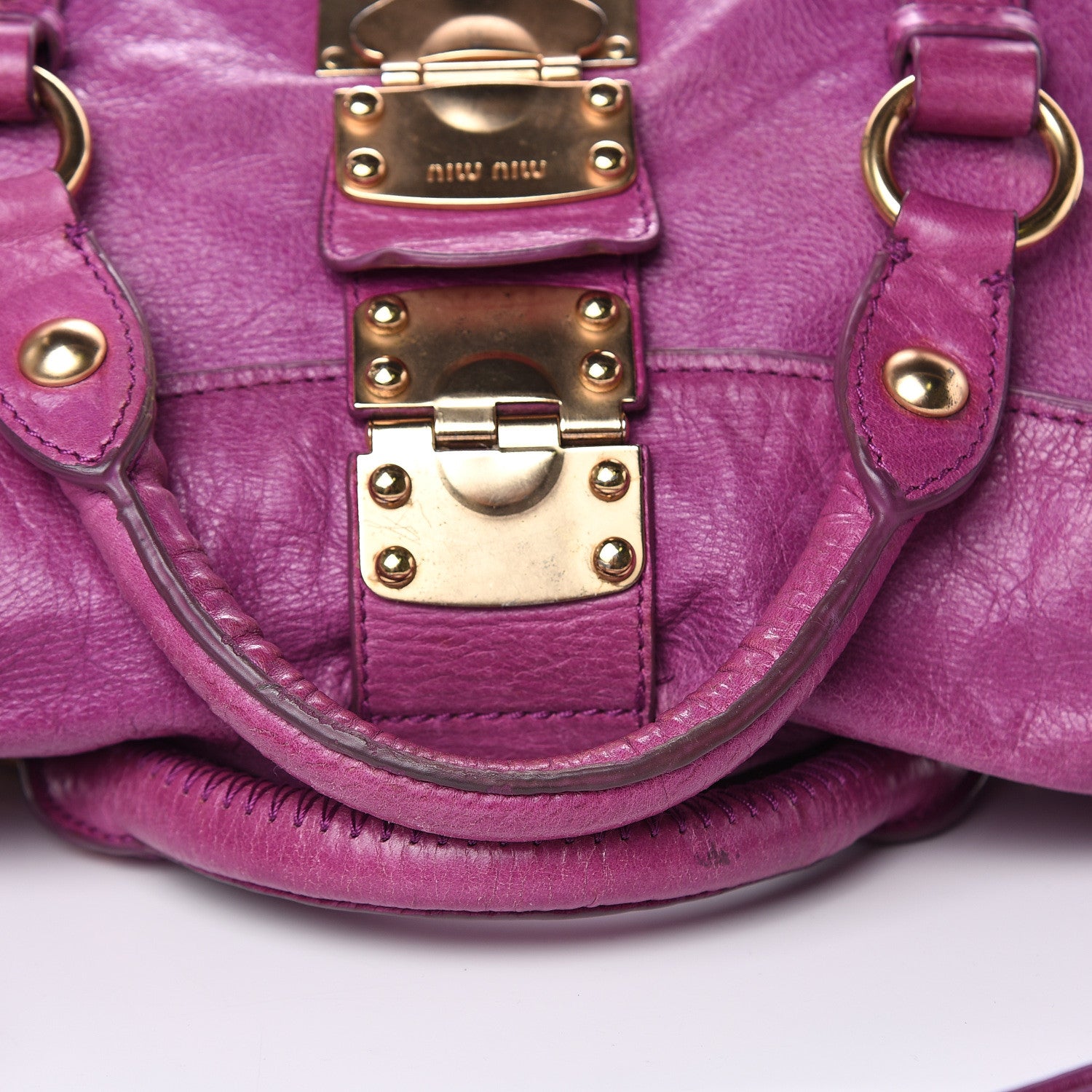 Miu Miu Vitello Lux Medium Bow Bag Fuchsia 15 of 16