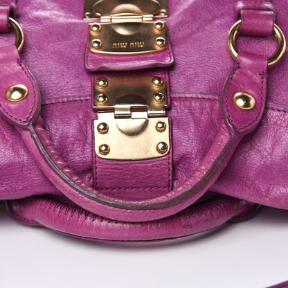 Miu Miu Vitello Lux Medium Bow Bag Fuchsia 15 of 16