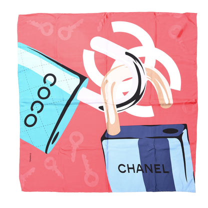 Chanel Silk CC Lock Square Scarf Dark Pink 1 of 6