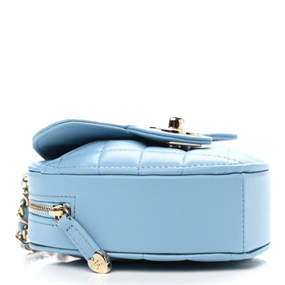 Chanel Lambskin Quilted CC In Love Heart Clutch With Chain Light Blue 4 of 11