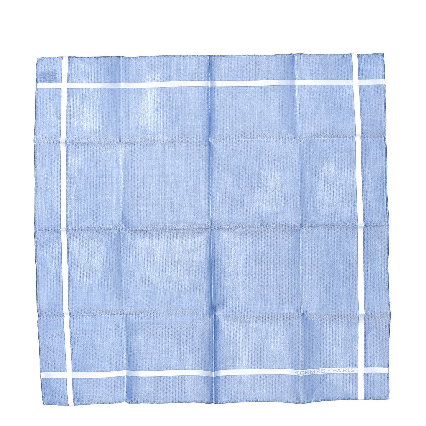 Cotton Hankachi Handkerchief Gift Set H Passant Jacquard d'H Bleu Ciel Bleu