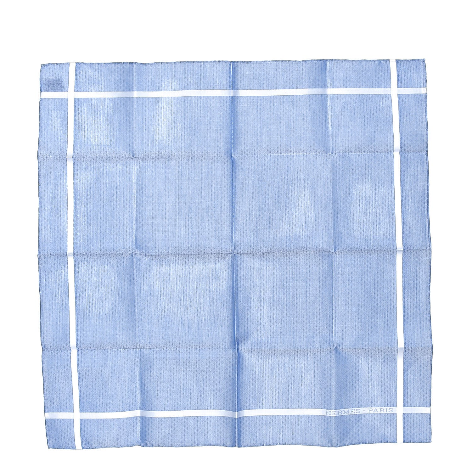 Hermes Cotton Hankachi Handkerchief Gift Set H Passant Jacquard d'H Bleu Ciel Bleu 5 of 11