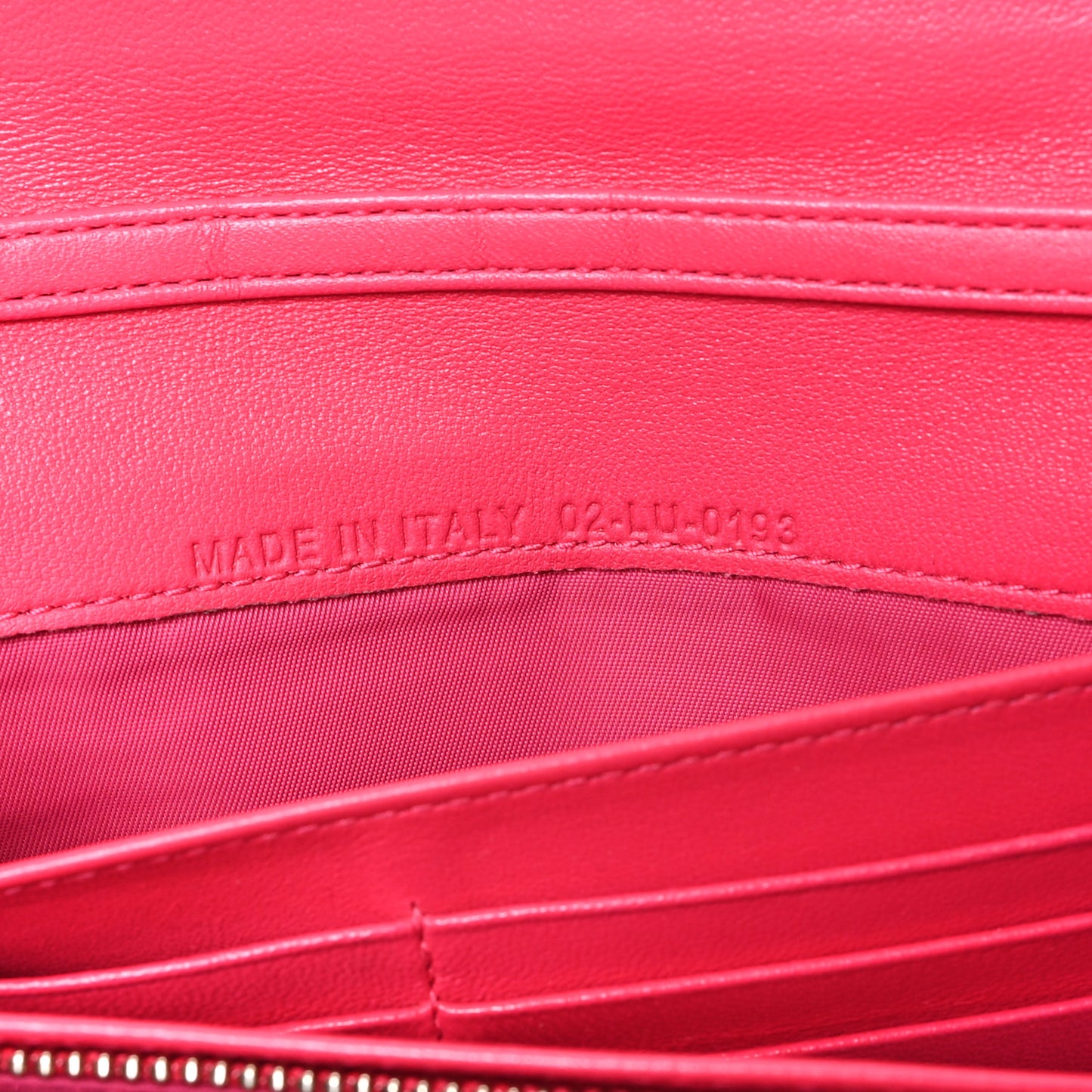 Lambskin Cannage Lady Dior Rendezvous Wallet On Chain Fuchsia
