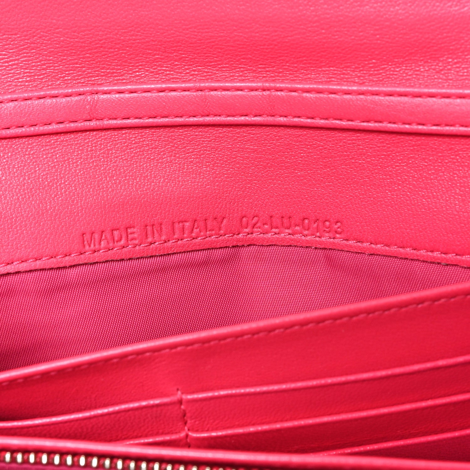 Christian Dior Lambskin Cannage Lady Dior Rendezvous Wallet On Chain Fuchsia 7 of 11