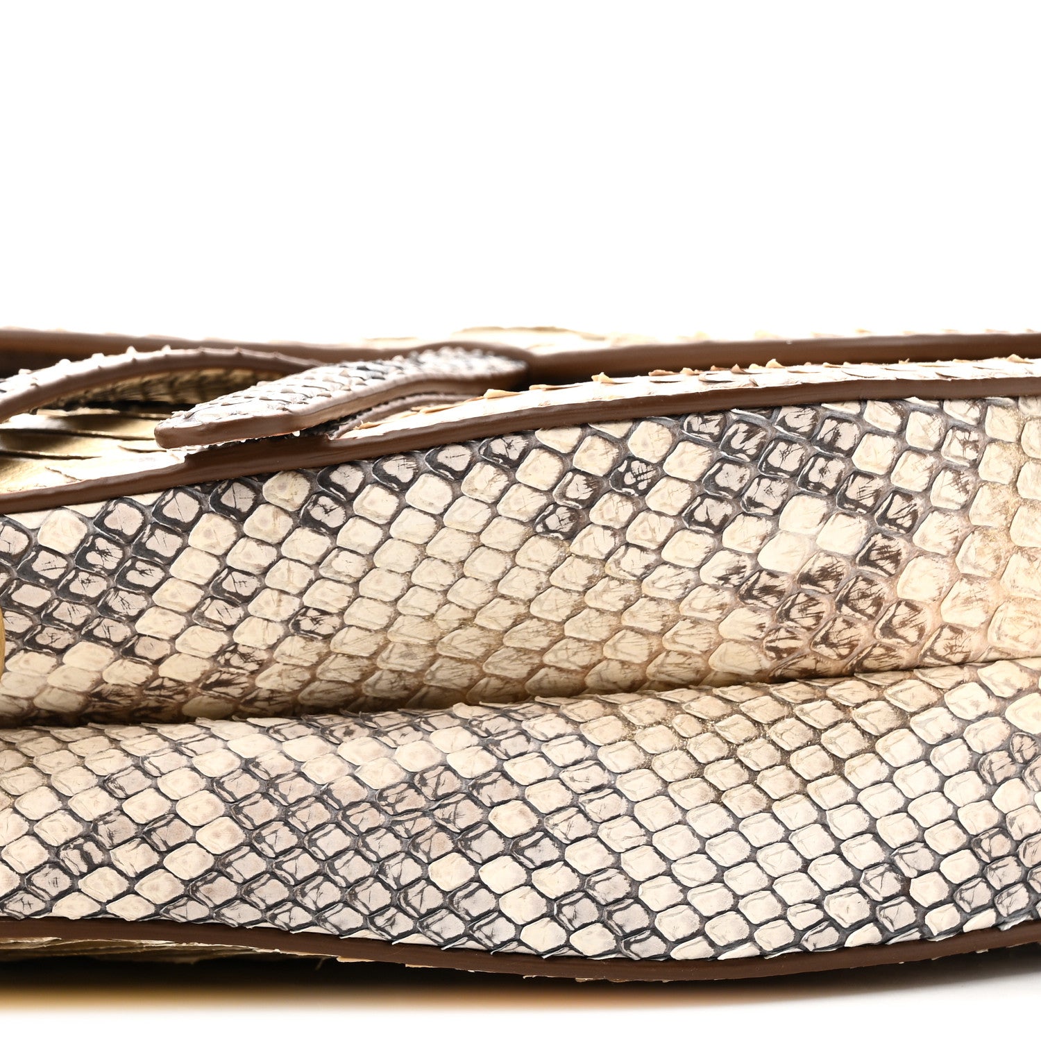 Christian Dior Metallic Snakeskin Saddle Bag Gold Multicolor 9 of 10