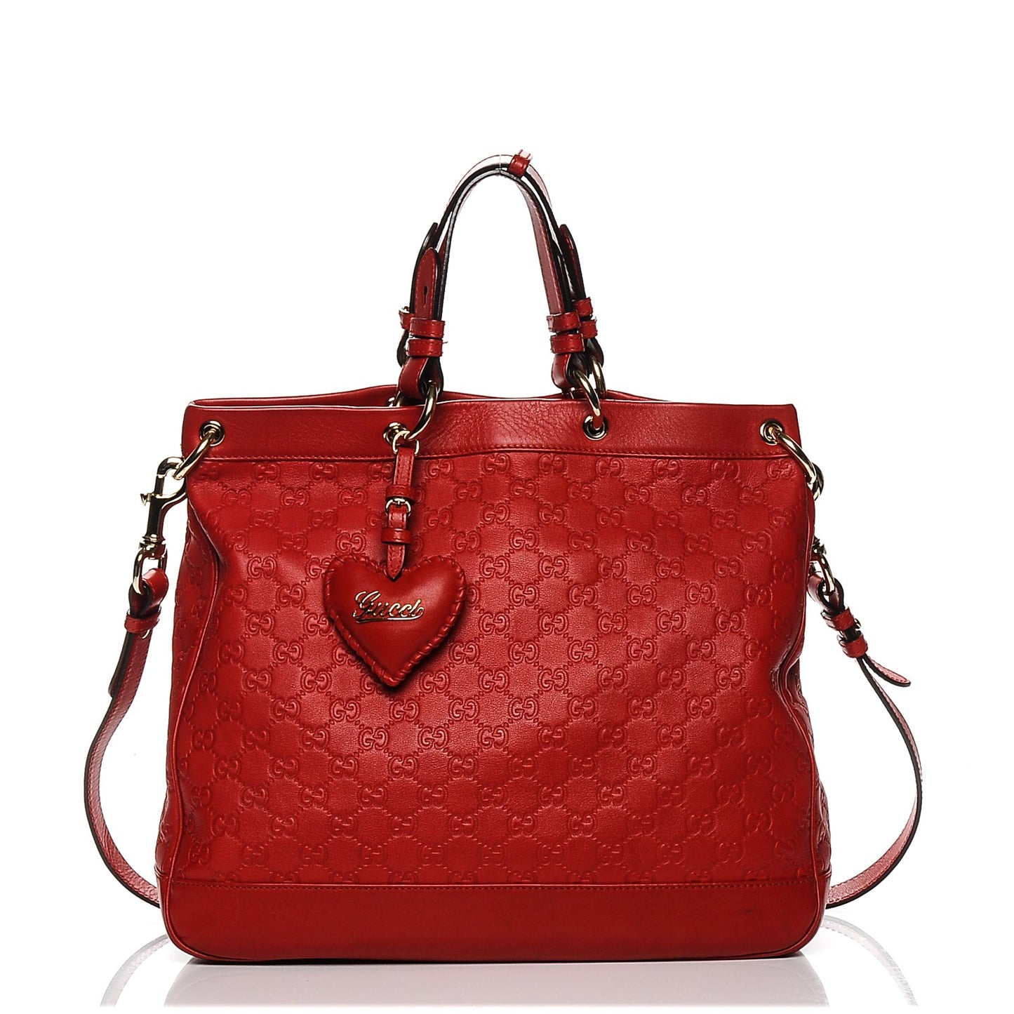 Guccissima Medium Valentine Top Handle Bag Red