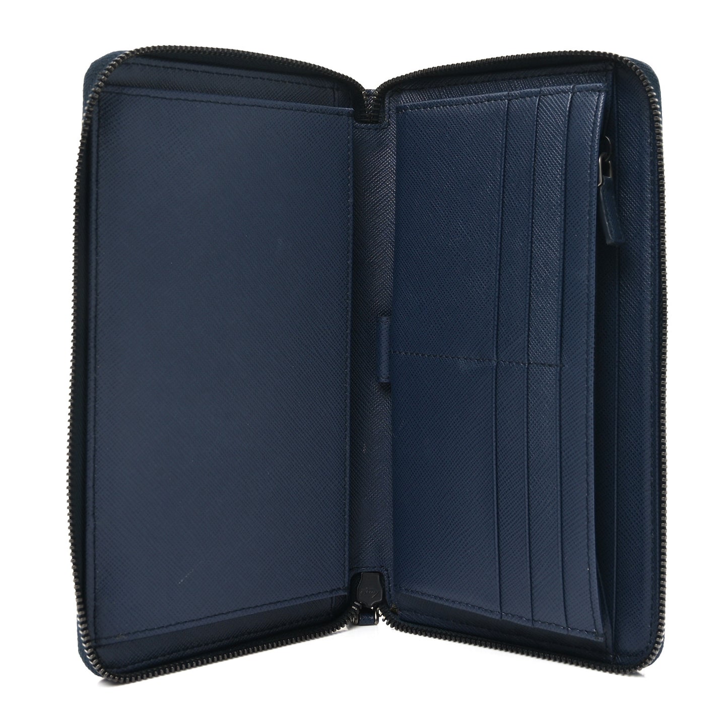 Saffiano Metal Large Zip Around Travel Wallet Baltico