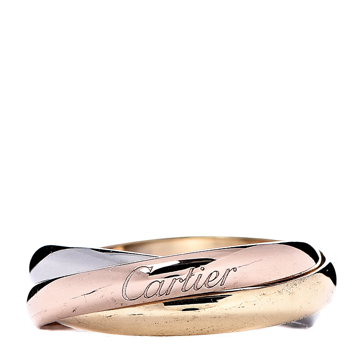 Cartier 18K Pink Yellow White Gold Small Trinity Ring 51 5.75 1 of 4