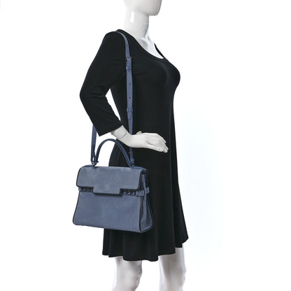Delvaux Nubuck Santiag MM Tempete Satchel Denim 2 of 8