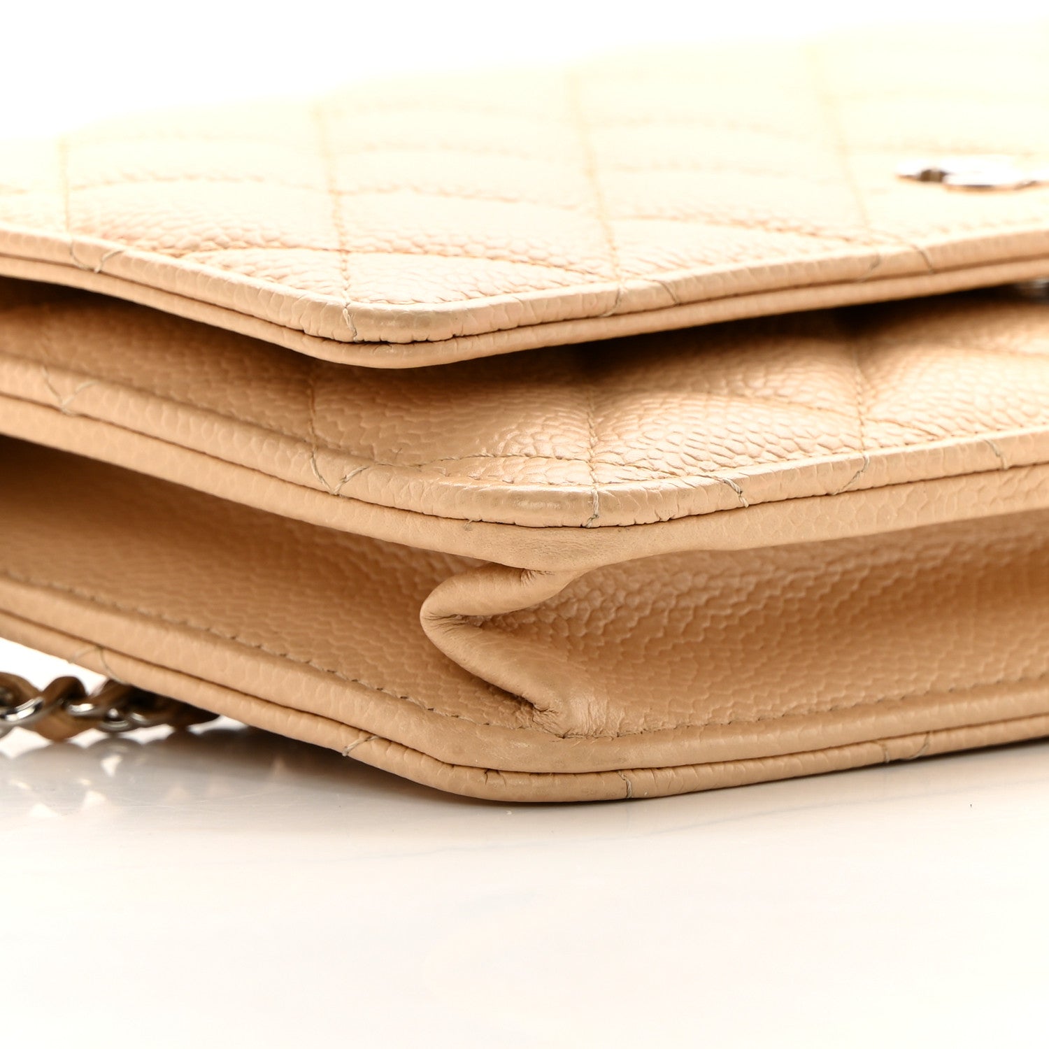 Chanel Caviar Quilted Wallet On Chain WOC Beige 10 of 15