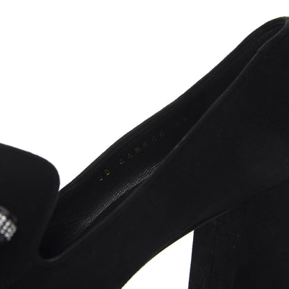 Saint Laurent Kid Scamosciato Crystal Bow Pumps 39 Black 8 of 9