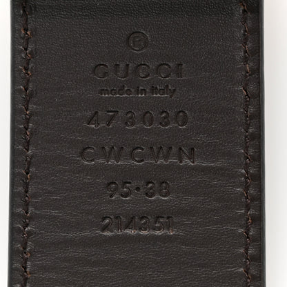 Gucci Guccissima Signature Interlocking G Reversible 37mm Belt 95 38 Black Cocoa 6 of 8
