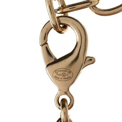 Chanel Pearl Crystal Beaded CC Necklace Gold 5 of 6