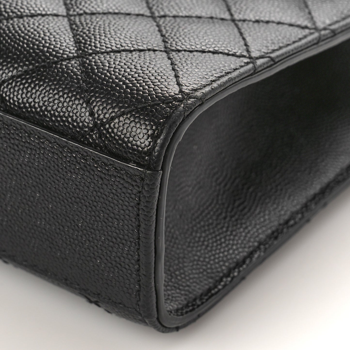 Grain De Poudre Textured Mixed Matelasse Triquilt Medium Monogram Satchel Black