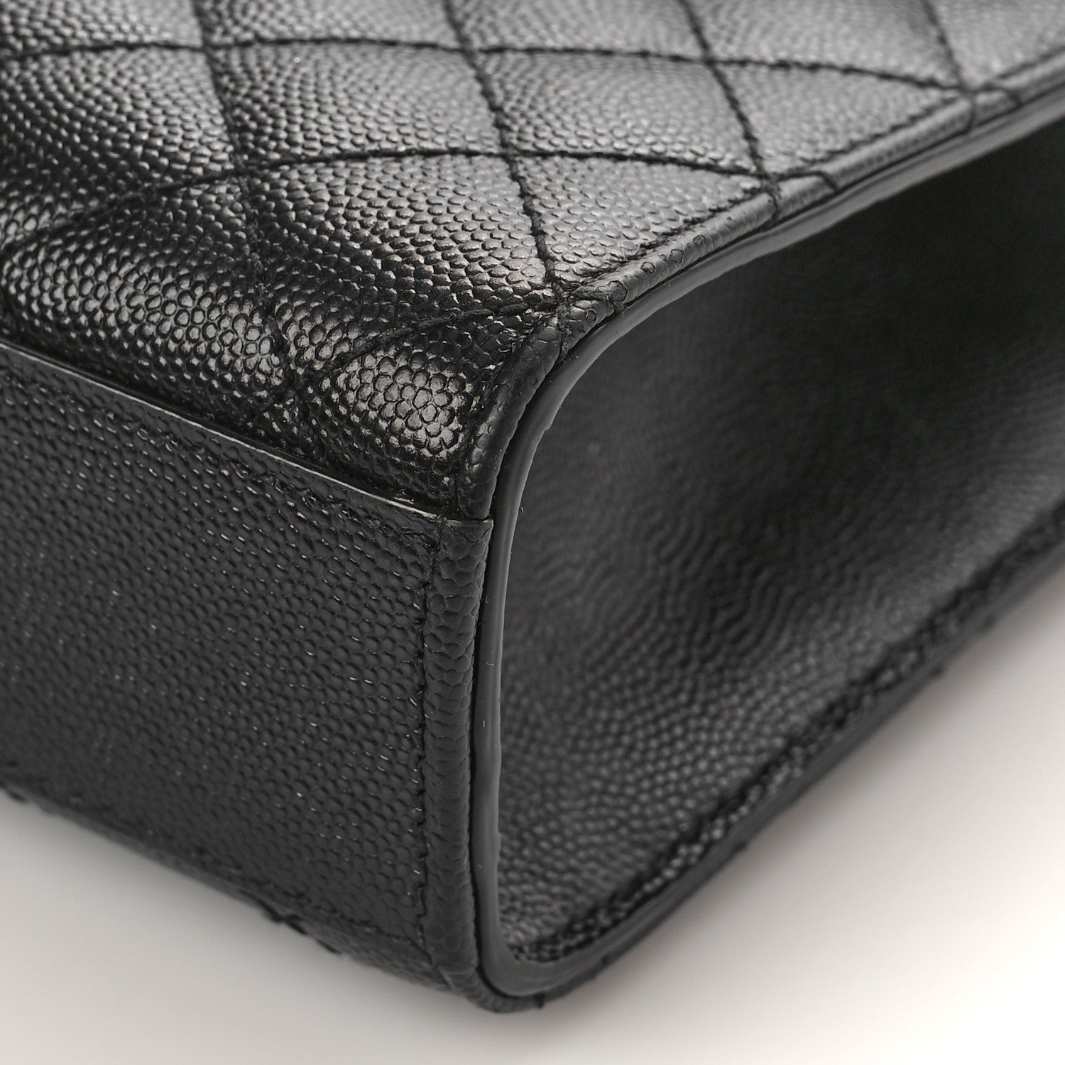 Saint Laurent Grain De Poudre Textured Mixed Matelasse Triquilt Medium Monogram Satchel Black 8 of 9