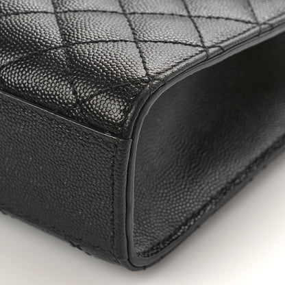 Saint Laurent Grain De Poudre Textured Mixed Matelasse Triquilt Medium Monogram Satchel Black 8 of 9