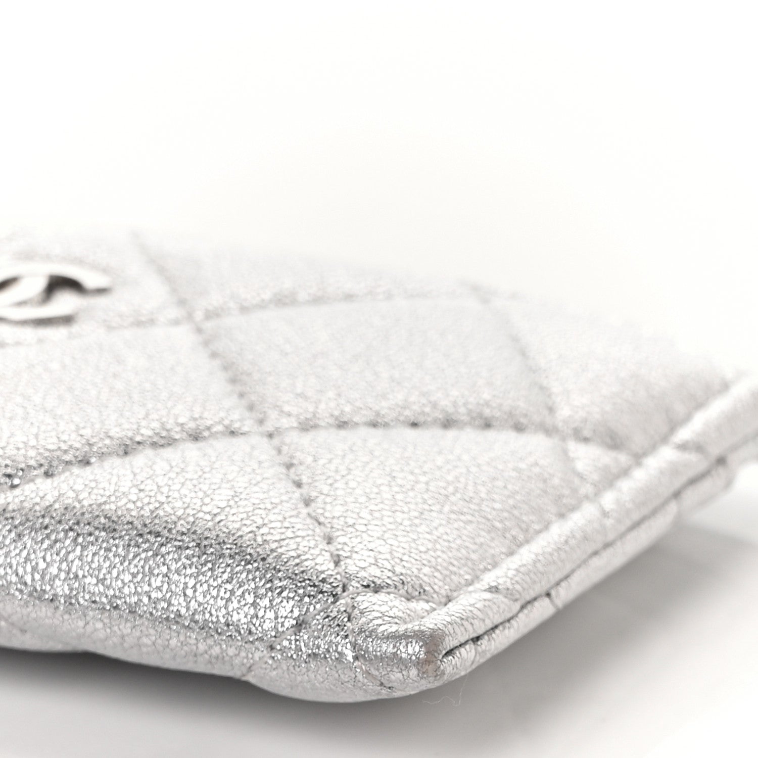 Chanel Metallic Lambskin Quilted Card Holder Silver 10 of 10
