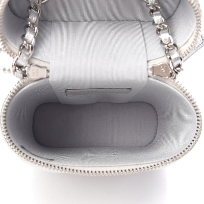 Chanel Metallic Lambskin Quilted Phone Holder With Chain Silver 5 of 10