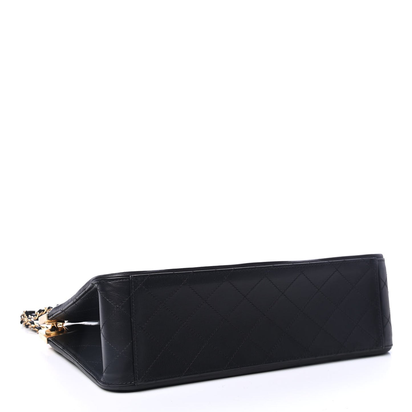 Lambskin Quilted Elegant CC Shopping Tote Black