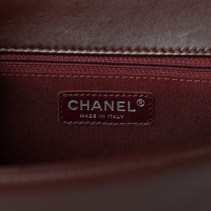 Chanel Calfskin Chevron Quilted New Medium Boy Flap Burgundy 6 of 10